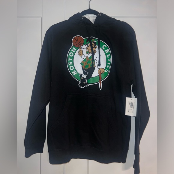 Boston Celtics Black Authentic Hoodie NWT Men’s Size Small - Picture 1 of 5